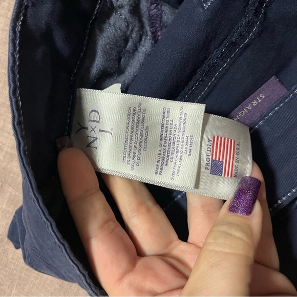 NYDJ Women's Straight Leg Blue Chino Pants Size 12 Lift Tuck Business Casual - Picture 8 of 8